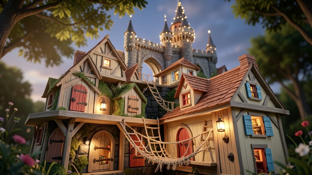 Miniature Storybook Tree House Village