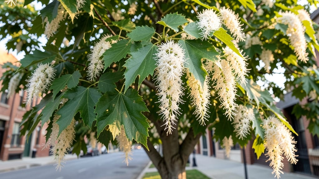 Fringe Tree with White Flower Clusters