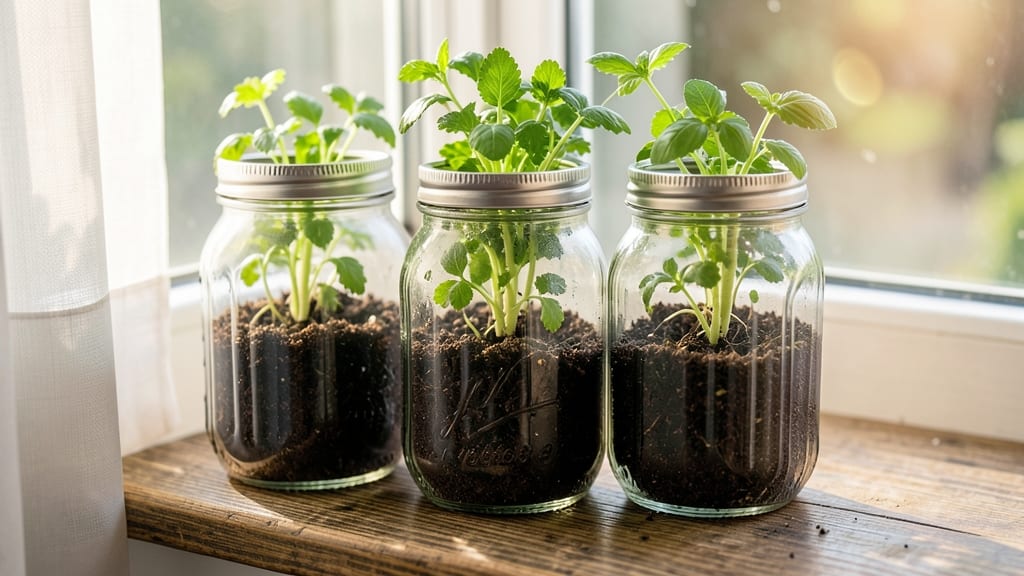Mason Jar Herb Garden Planters
